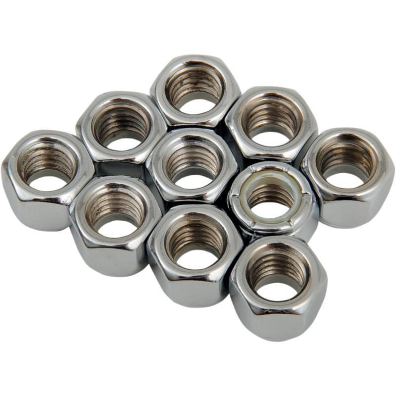 Chrome Nylon Insert Nut 3/8"-16