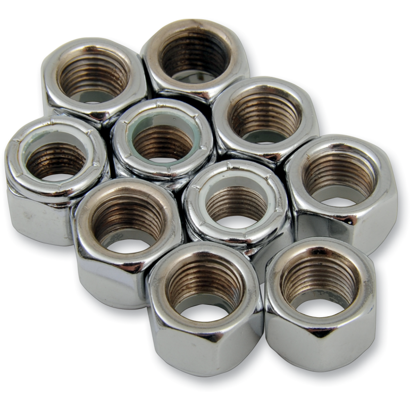 Chrome Nylon Insert Nut 3/8"-24