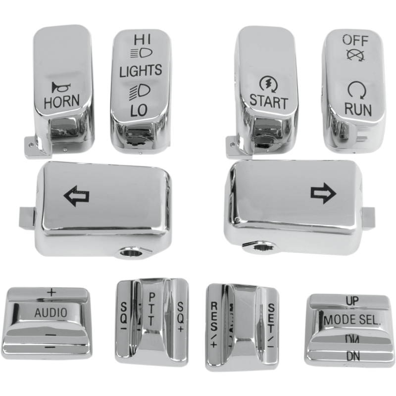 10-Piece Radio/Cruise Control Switch Cap Kit (Chrome)