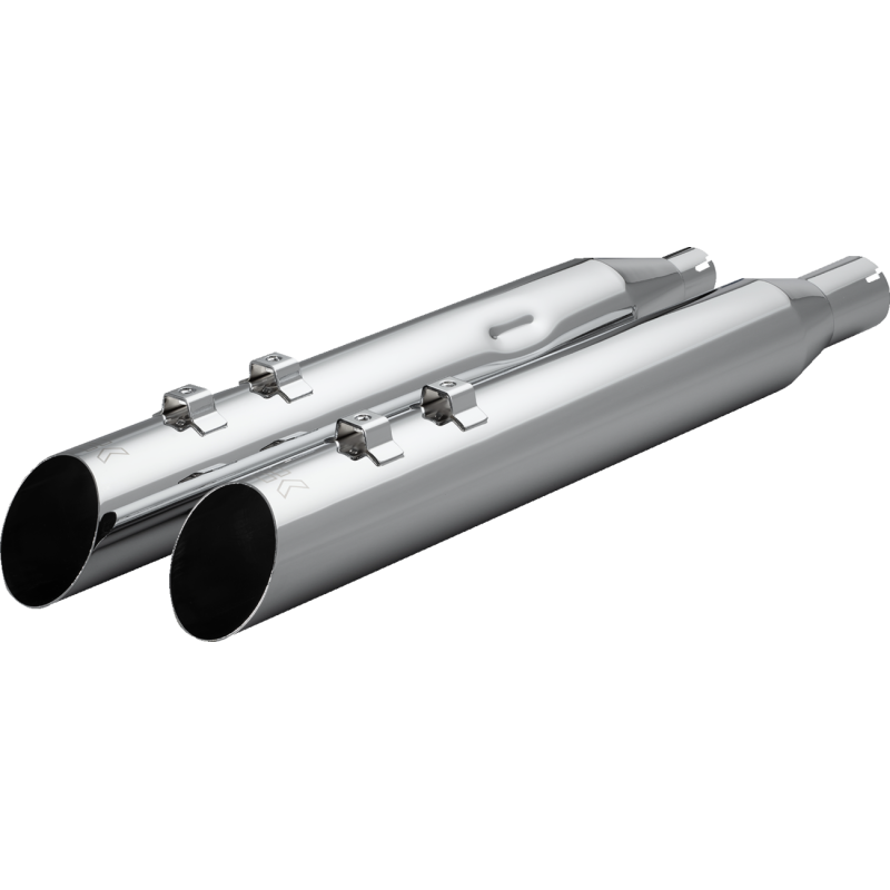 4" HP Plus® Slip On Mufflers - Slash up, chrome