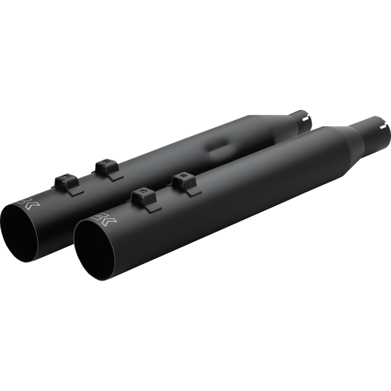 4" HP Plus® Slip On Mufflers - Straight cut, ripper baffle, black