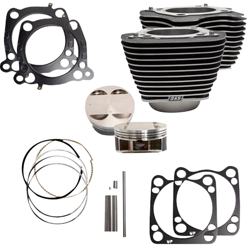 128" Big Bore Kit - Wrinkle black finish w/ highlighted cylinder fins