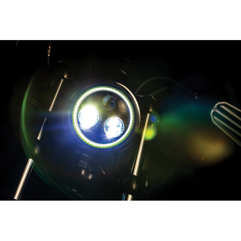 Kuryakyn 5 3/4" Orbit Prism LED Headlight with Bluetooth Halo