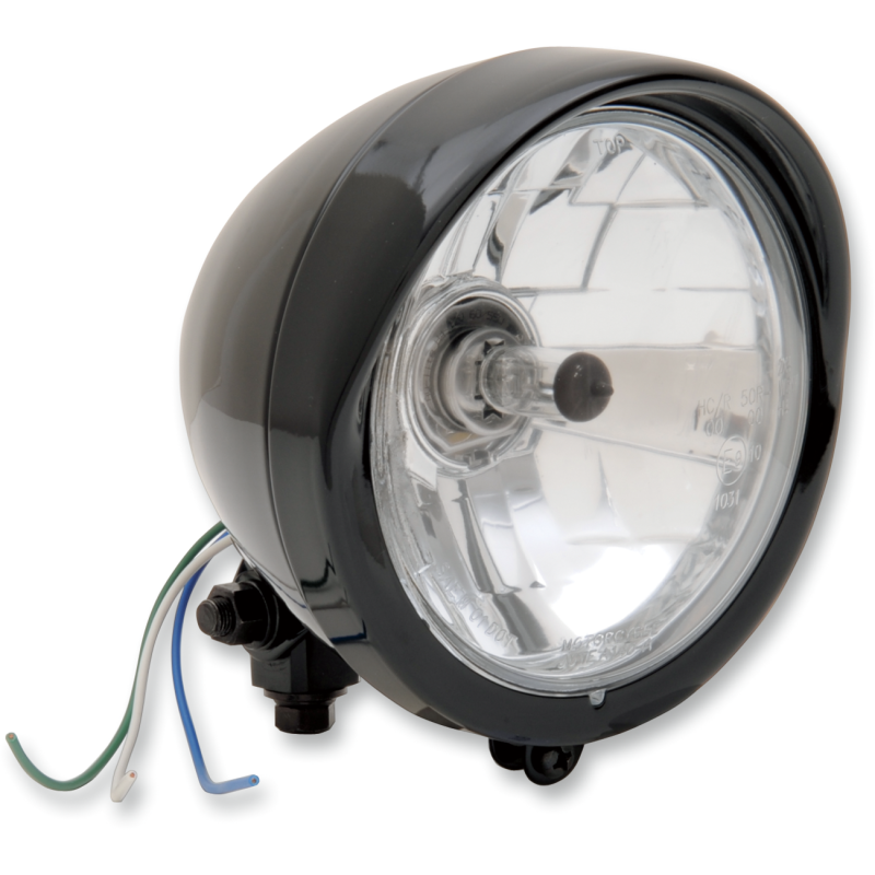 Gloss Black Headlight w/ Clear Lens (Visor Bezel)