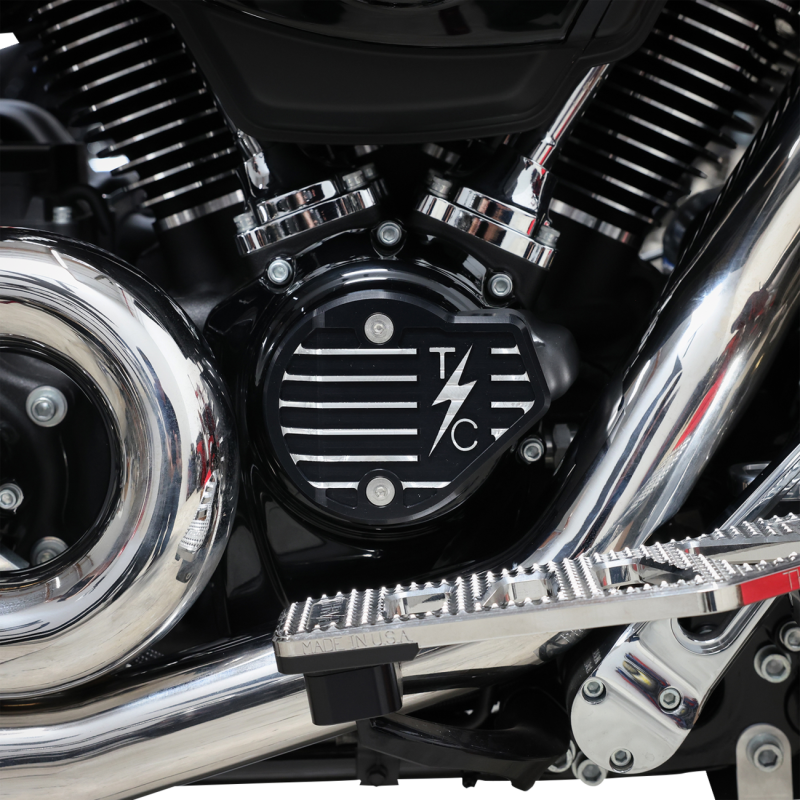 Cam Timing Cover - Black, twice cut