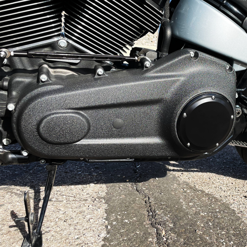 Billet Derby Cover - Smooth, Black Anodized
