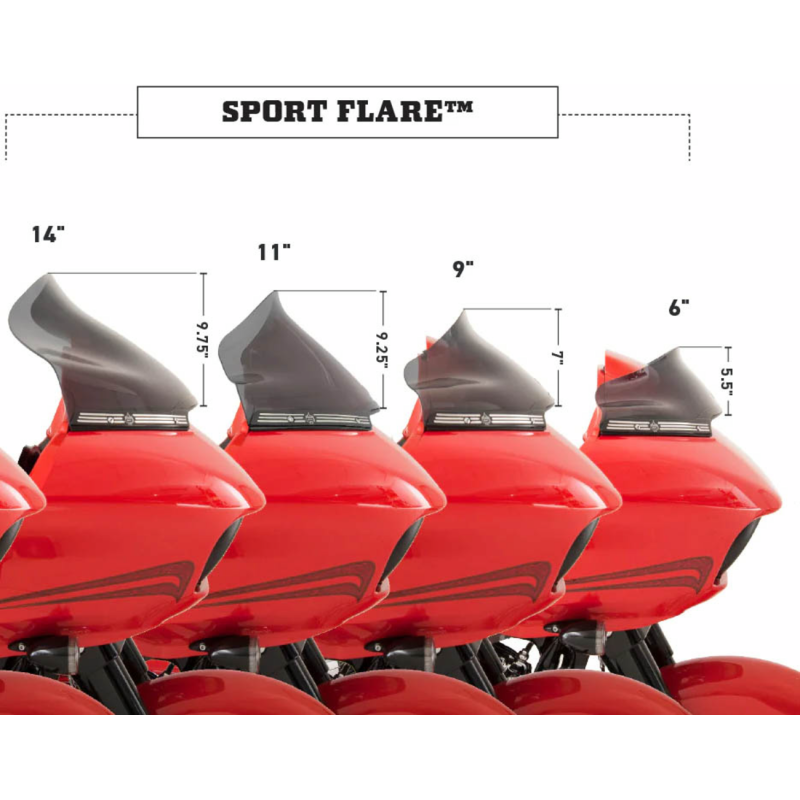 Sport Flare Windshield - 10" dark smoke