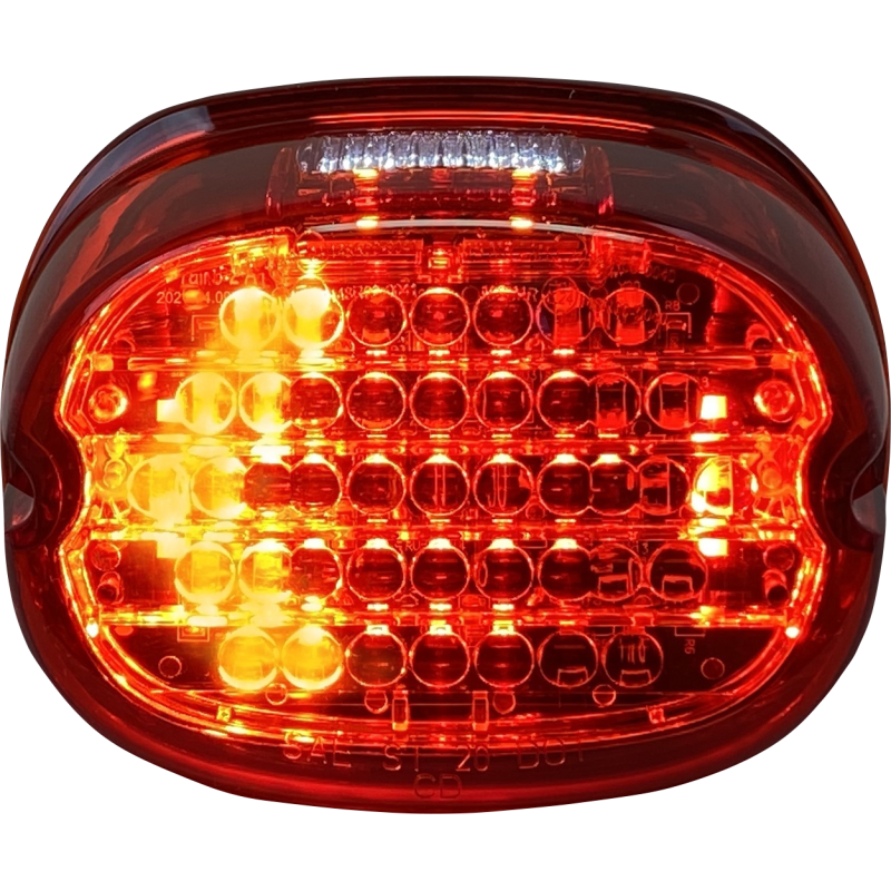 Low Profile LED Taillight with Turn Signals - Top Window, Red Lens