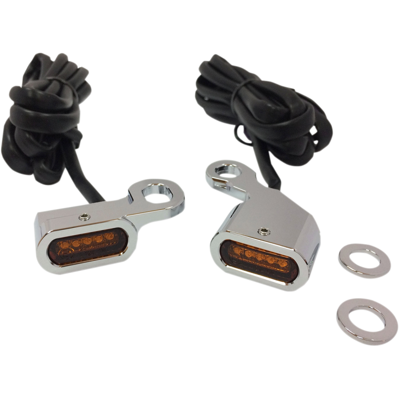LED Handlebar Marker Lights Chrome/Amber