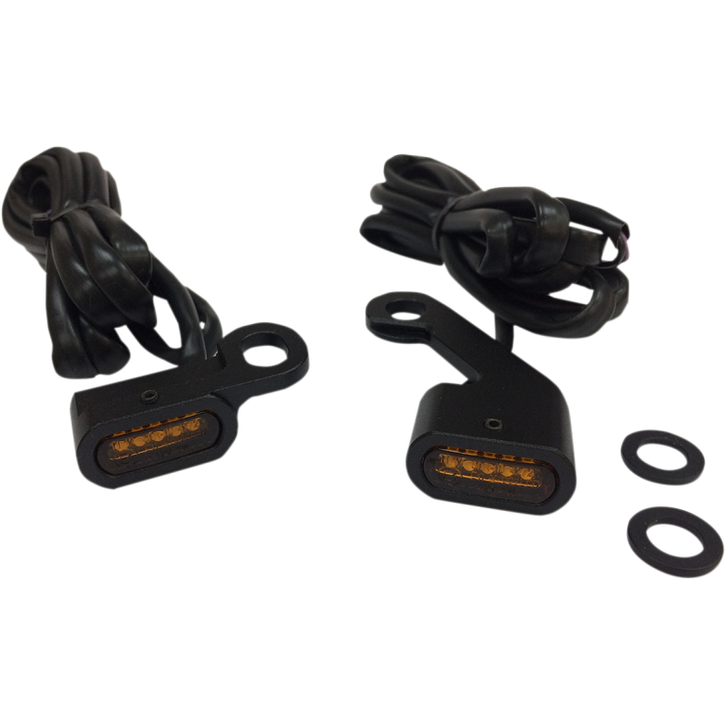 LED Handlebar Marker Lights Black/Amber