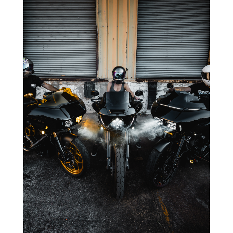 Custom Dynamics Shark Demon 2 Headlight/Fog Lamp Combo Kit for Road Glide