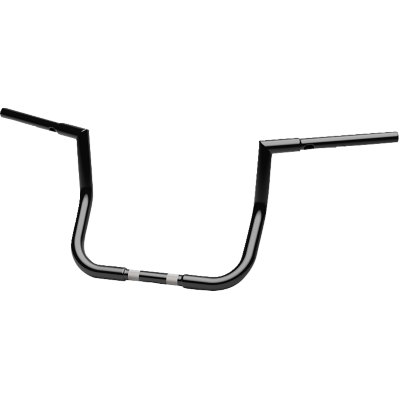 Gloss Black 1 1/4" Twin Peaks Touring Handlebars, 12" End Rise