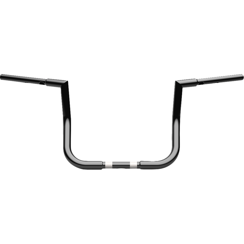 Gloss Black 1 1/4" Twin Peaks Touring Handlebars, 12" End Rise