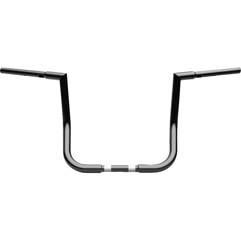 Gloss Black 1 1/4" Twin Peaks Touring Handlebars, 14" End Rise