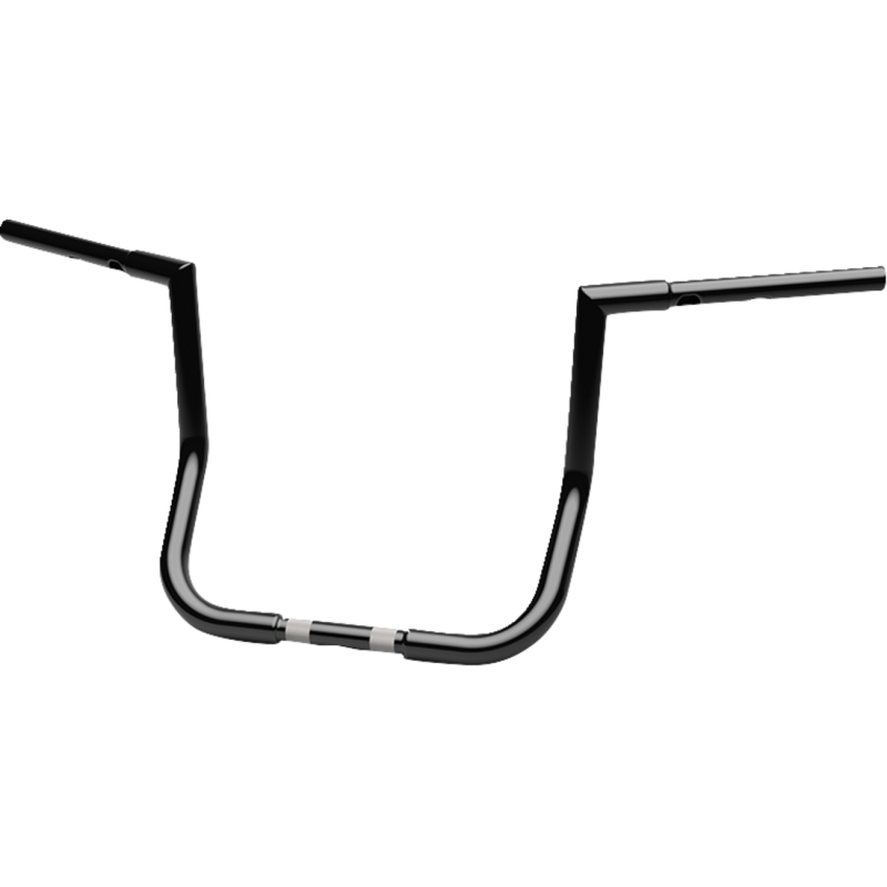 Gloss Black 1 1/4" Twin Peaks Touring Handlebars, 14" End Rise