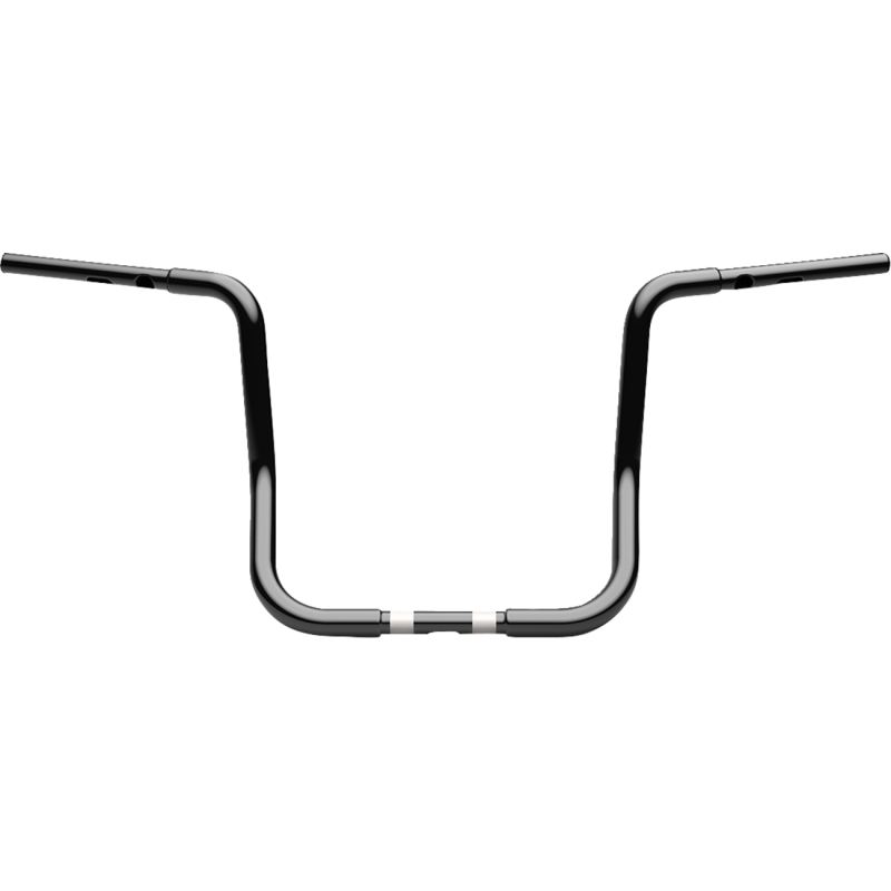 Gloss Black 1 1/4" Twin Round Handlebars, 14" End Rise