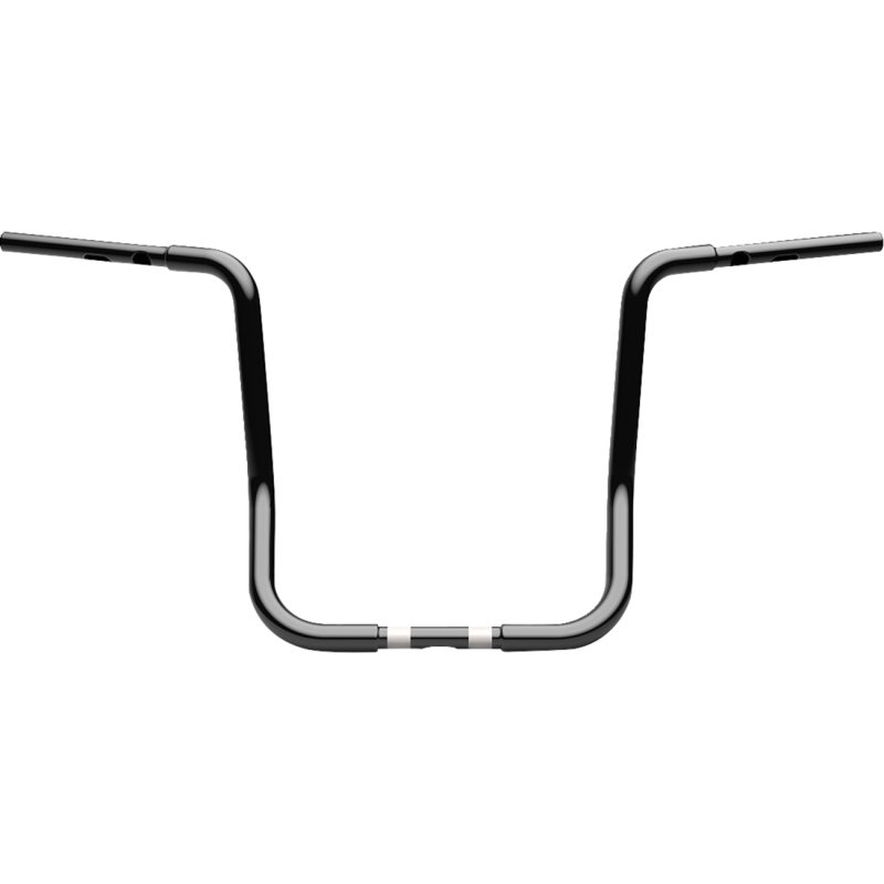 Gloss Black 1 1/4" Twin Round Handlebars, 16" End Rise