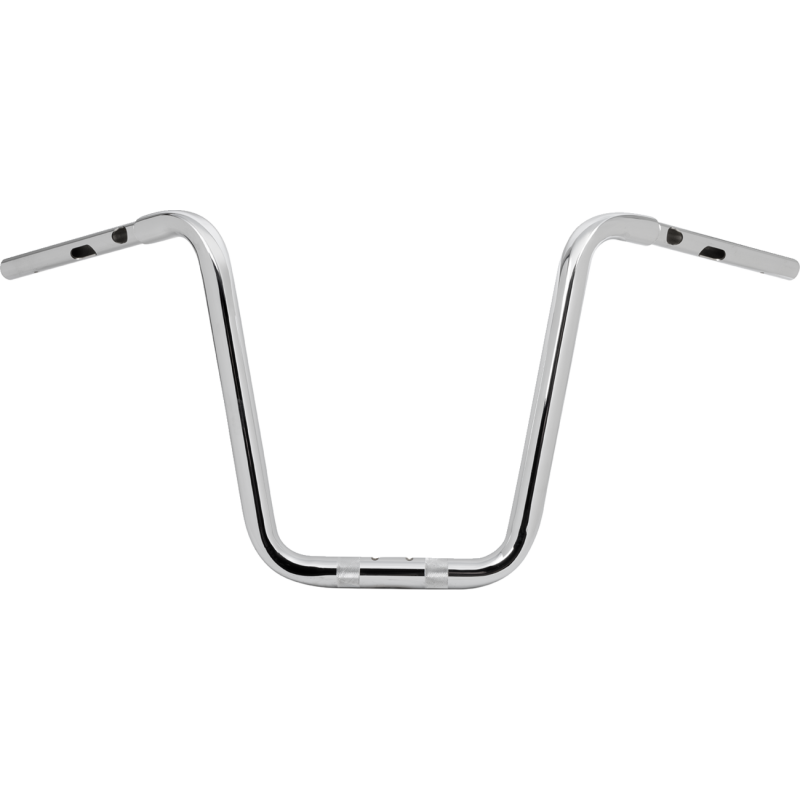 Chrome 1 1/4" Twin Round Handlebars, 14" End Rise