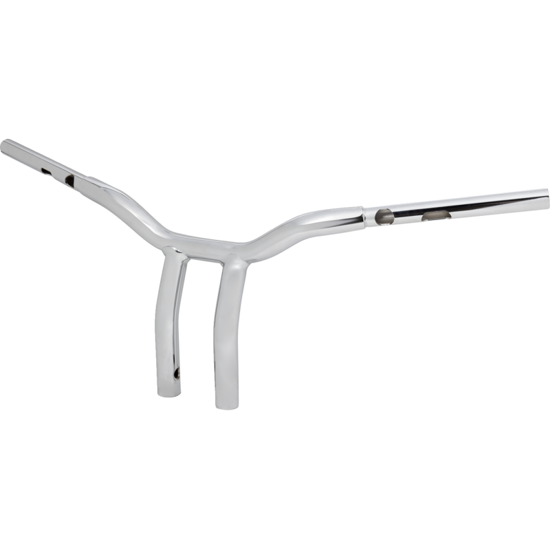 Chrome 1 1/4" One-Piece Kage Fighter T-Bars, 10" End Rise