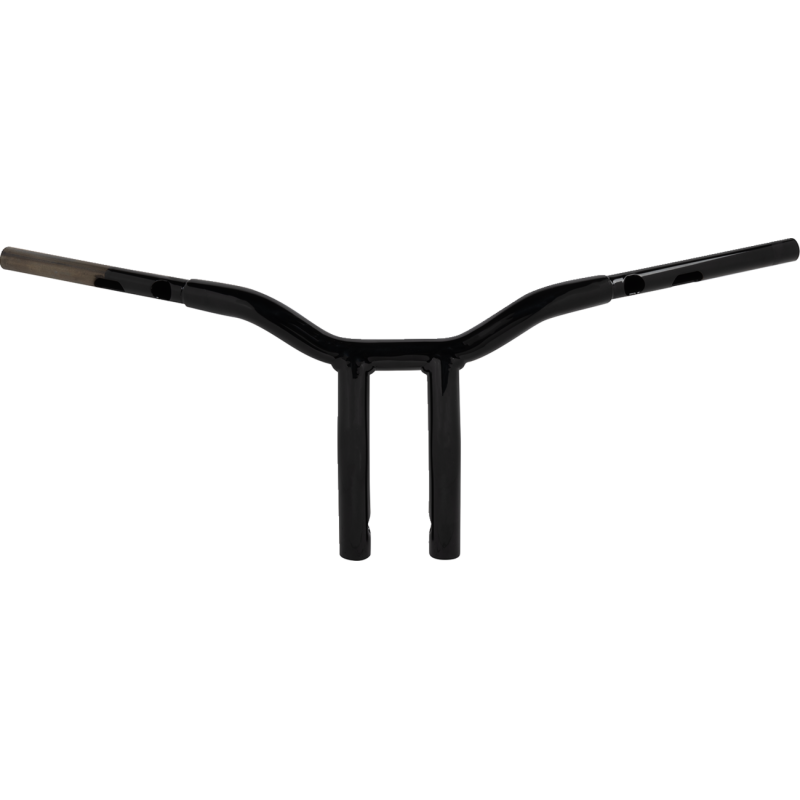 Gloss Black 1 1/4" One-Piece Kage Fighter T-Bars, 10" End Rise