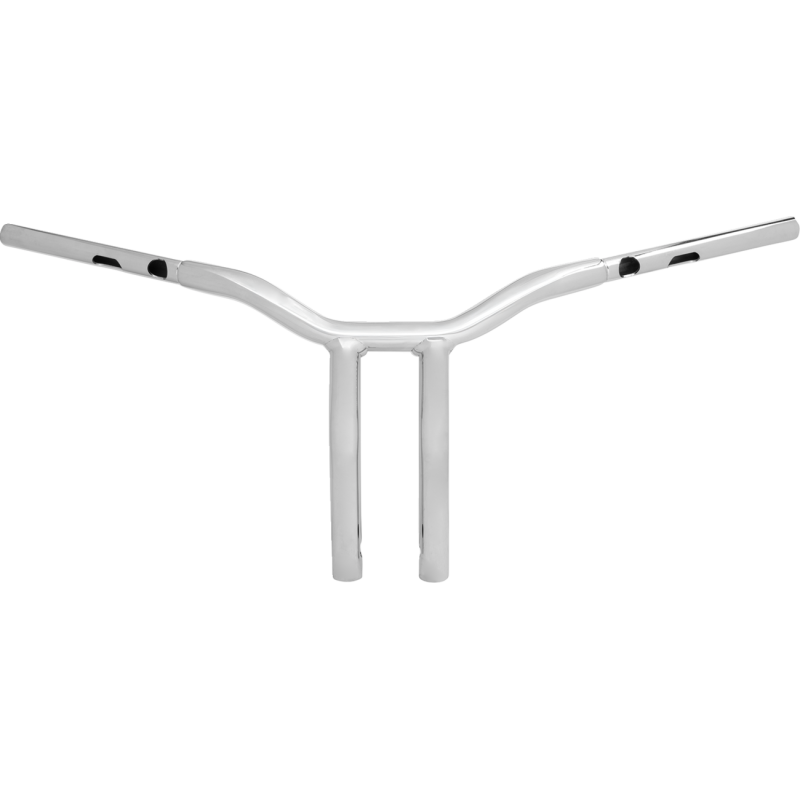 Chrome 1 1/4" One-Piece Kage Fighter T-Bars, 12" End Rise