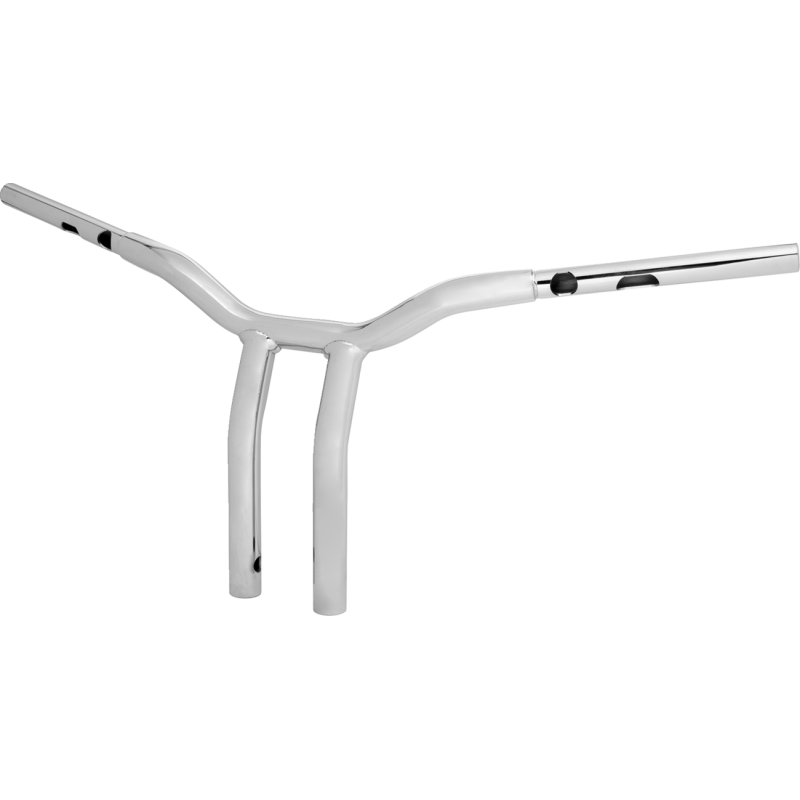 Chrome 1 1/4" One-Piece Kage Fighter T-Bars, 12" End Rise