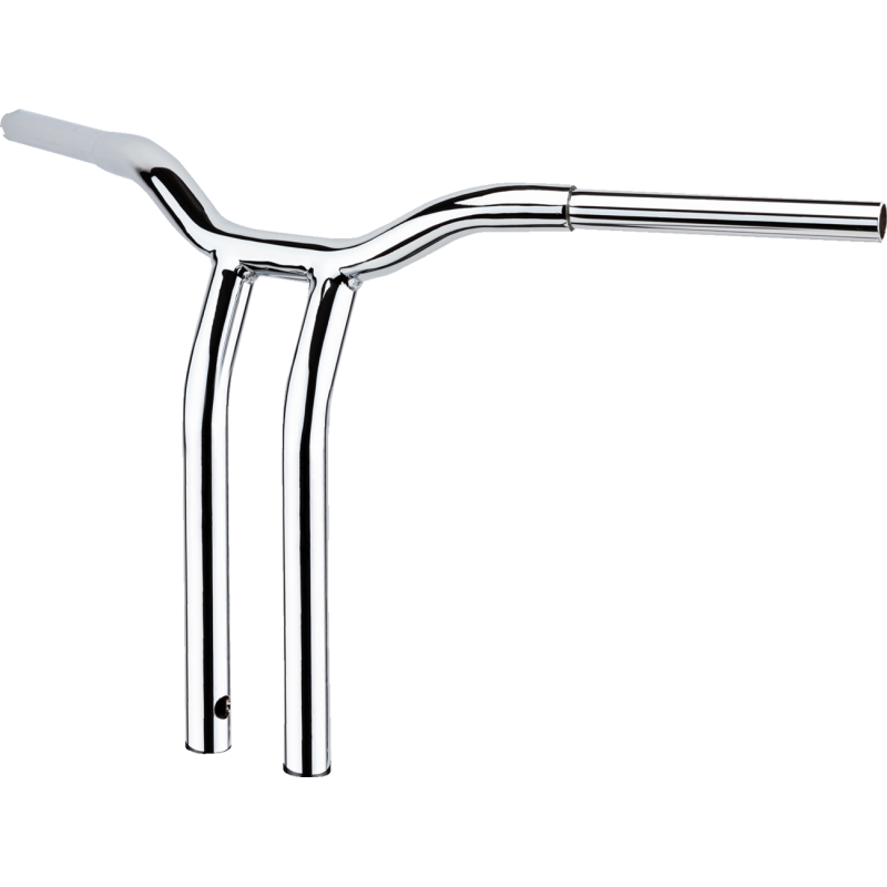Chrome 1 1/4" One-Piece Kage Fighter T-Bars, 14" End Rise