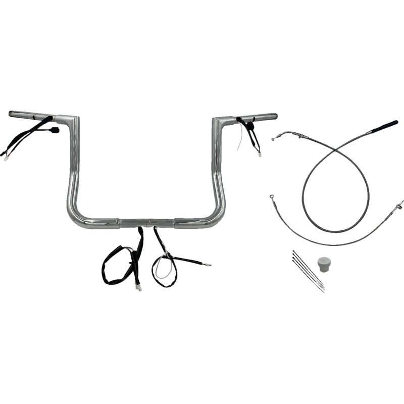 Chrome 12" Flat Top Handlebar Kit