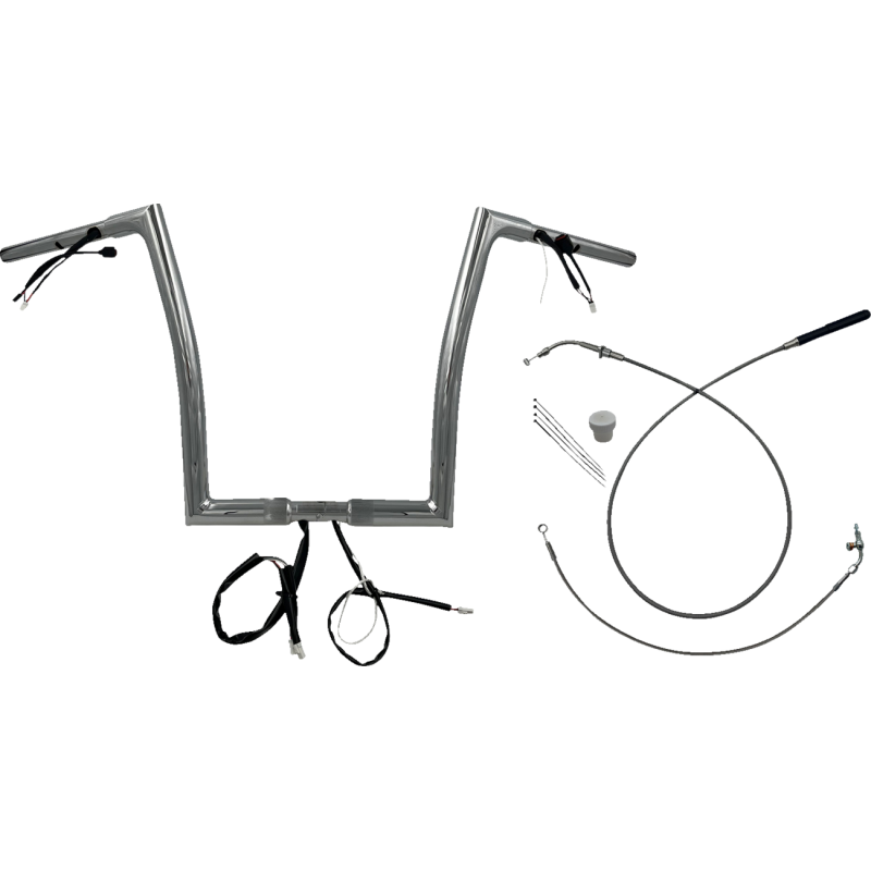 Chrome 14" Flat Top Handlebar Kit