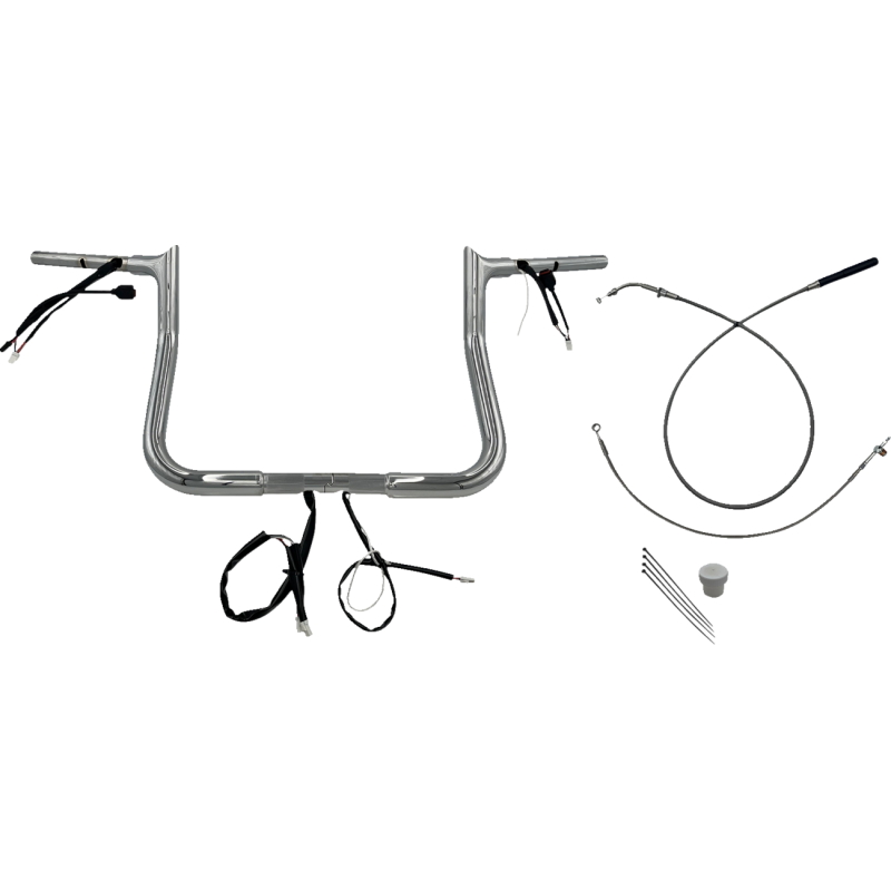 Chrome 11" Pointed Top Handlebar Kit