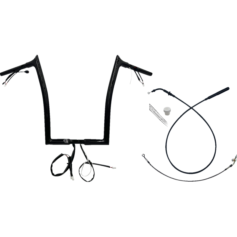 Gloss Black 16" Pointed Top Handlebar Kit