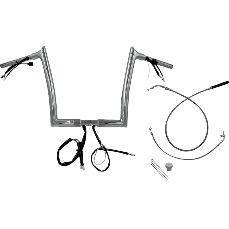 Chrome 12" Pointed Top Handlebar Kit