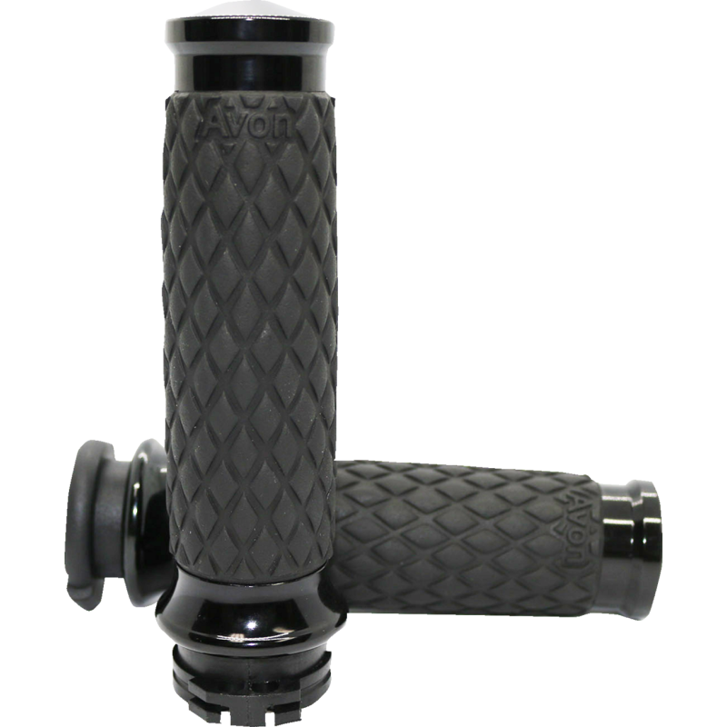 Avon Custom Grips - Contour, Diamond Contour, Black Anodized