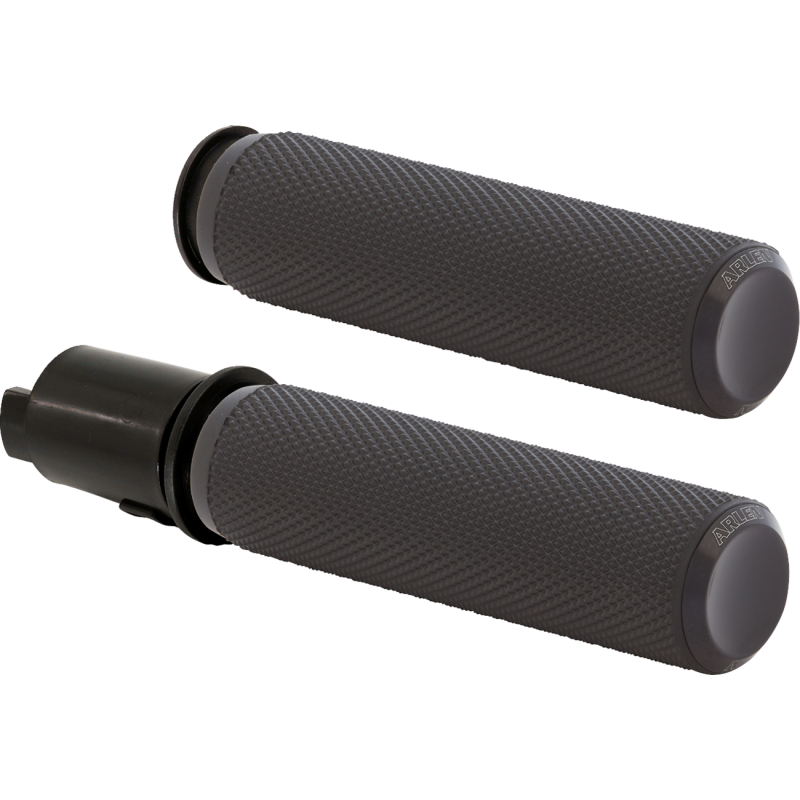 Arlen Ness Knurled Grips - Black Anodized