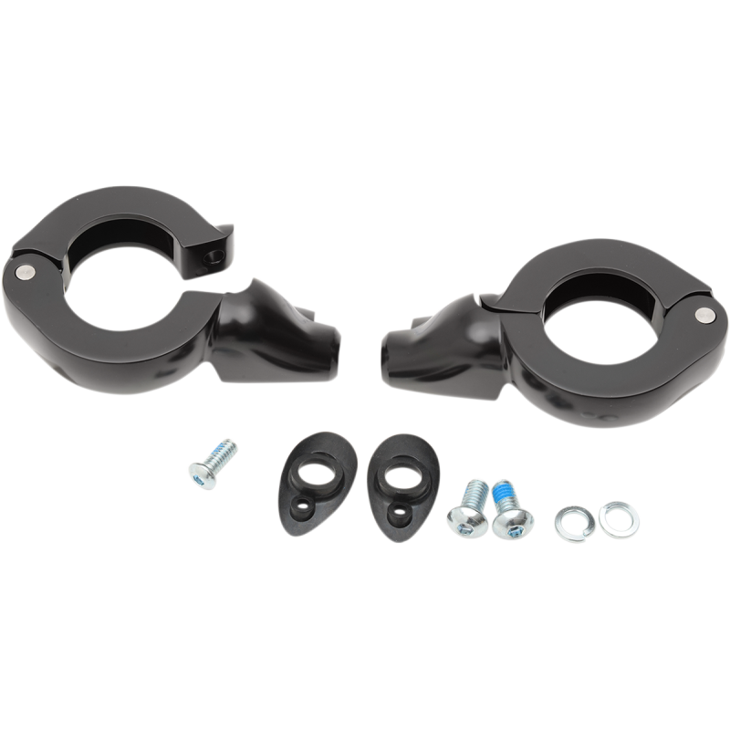 Shrouded Turn Signal Fork Clamps 41mm Gloss Black