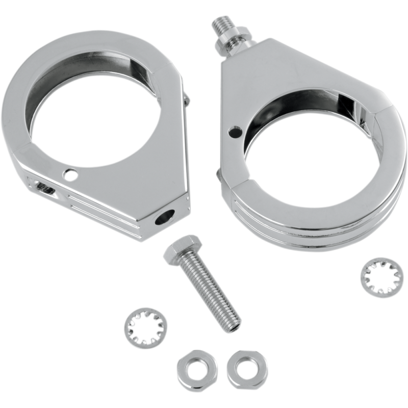 Turn Signal Fork Clamp Grooved 49mm Chrome