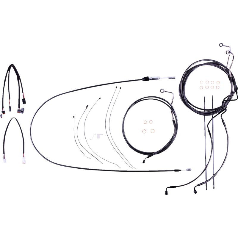 Black Pearl Designer DOT Handlebar Kit - 18-20 in. Apes