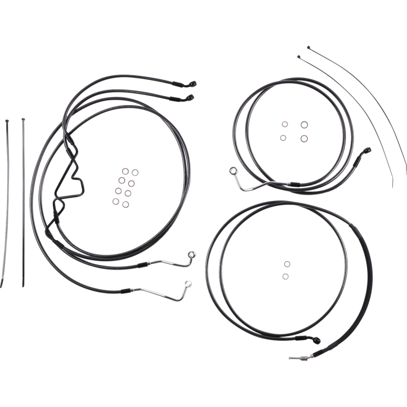 Black Pearl Big Twin Complete Kit w/o Wiring Extensions - 6 in. End Rise