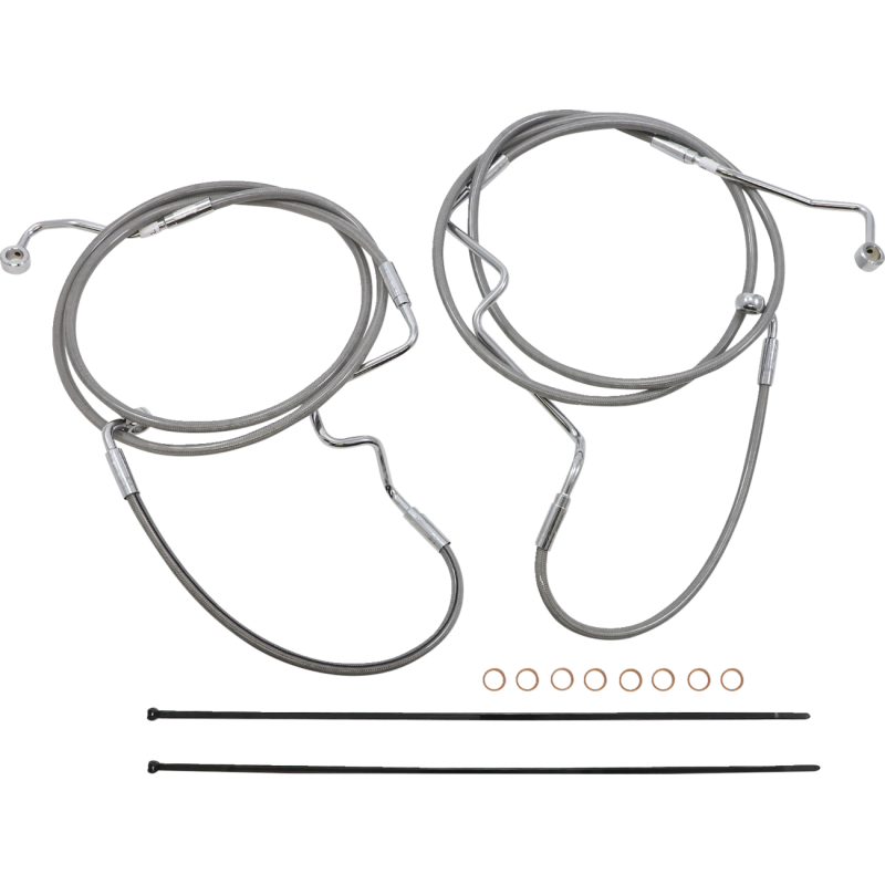 Stainless w/ Chrome Fittings XR Stainless DOT Kit - 12-14 in.