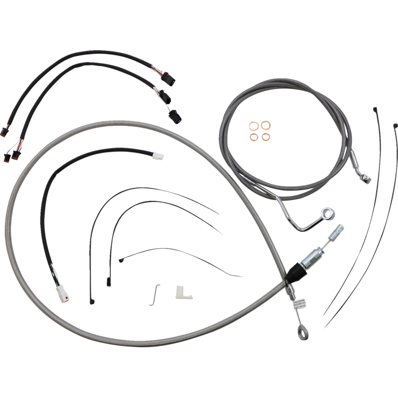 Stainless w/ Chrome Fittings XR Stainless DOT Kit - 12-14 in.
