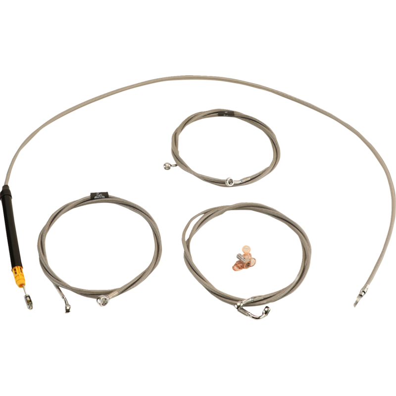 LA Choppers Standard Cable Kit, Stainless Braided, 12"-14" Handlebars
