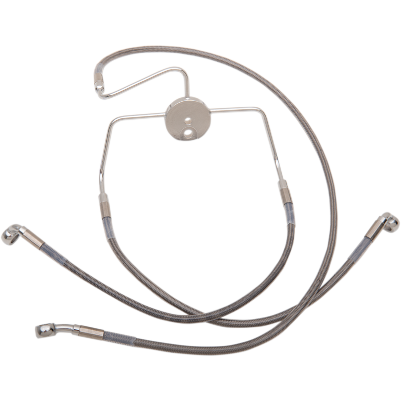 Clear-Coated Stainless Steel Front Brake Line Kit, +8" Ext