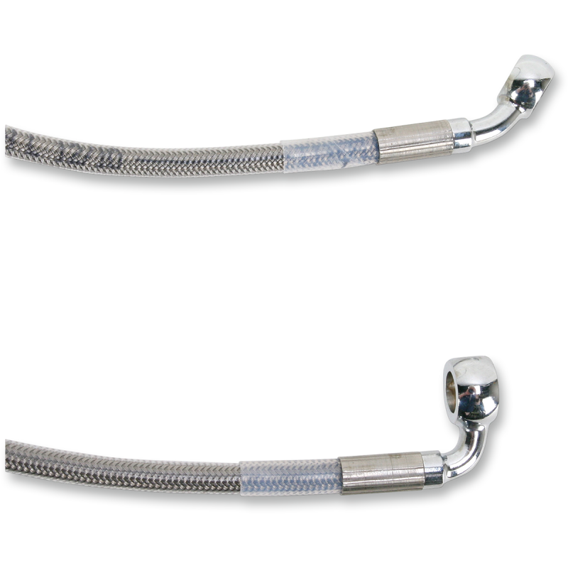 Clear-Coated Stainless Steel Front Brake Line Kit, +6" Ext