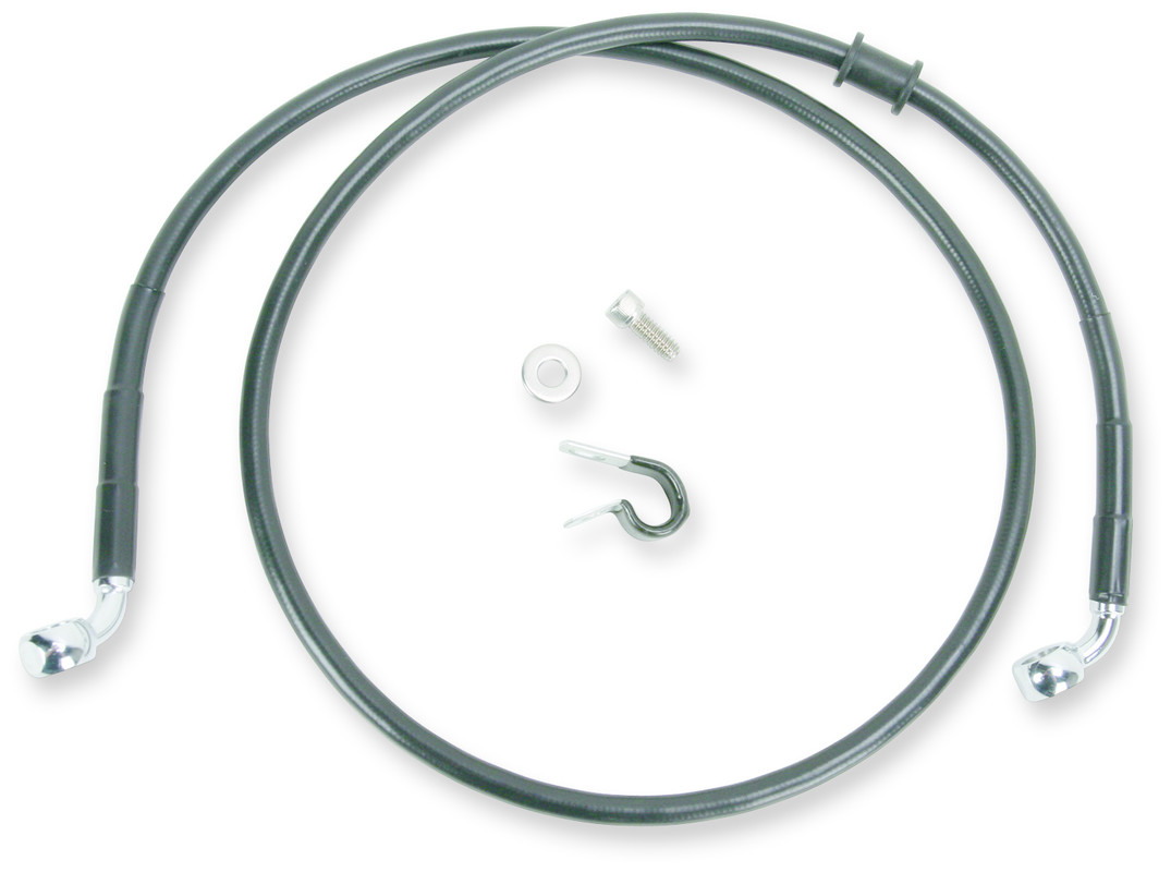 Black Vinyl-Coated Stainless Steel Front Brake Line Kit, +8" Ext