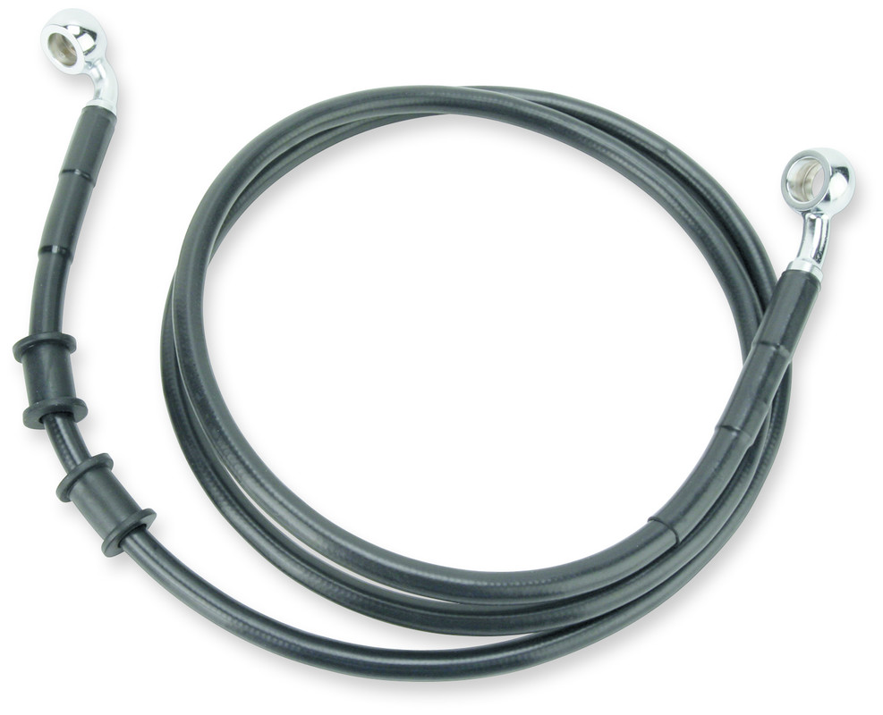 Black Vinyl-Coated Stainless Steel Front Brake Line Kit, +4" Ext