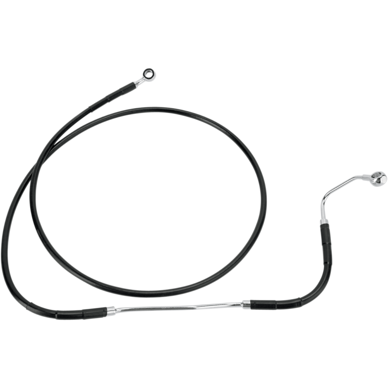 Black Vinyl-Coated Stainless Steel Front Brake Line Kit, +6" Ext