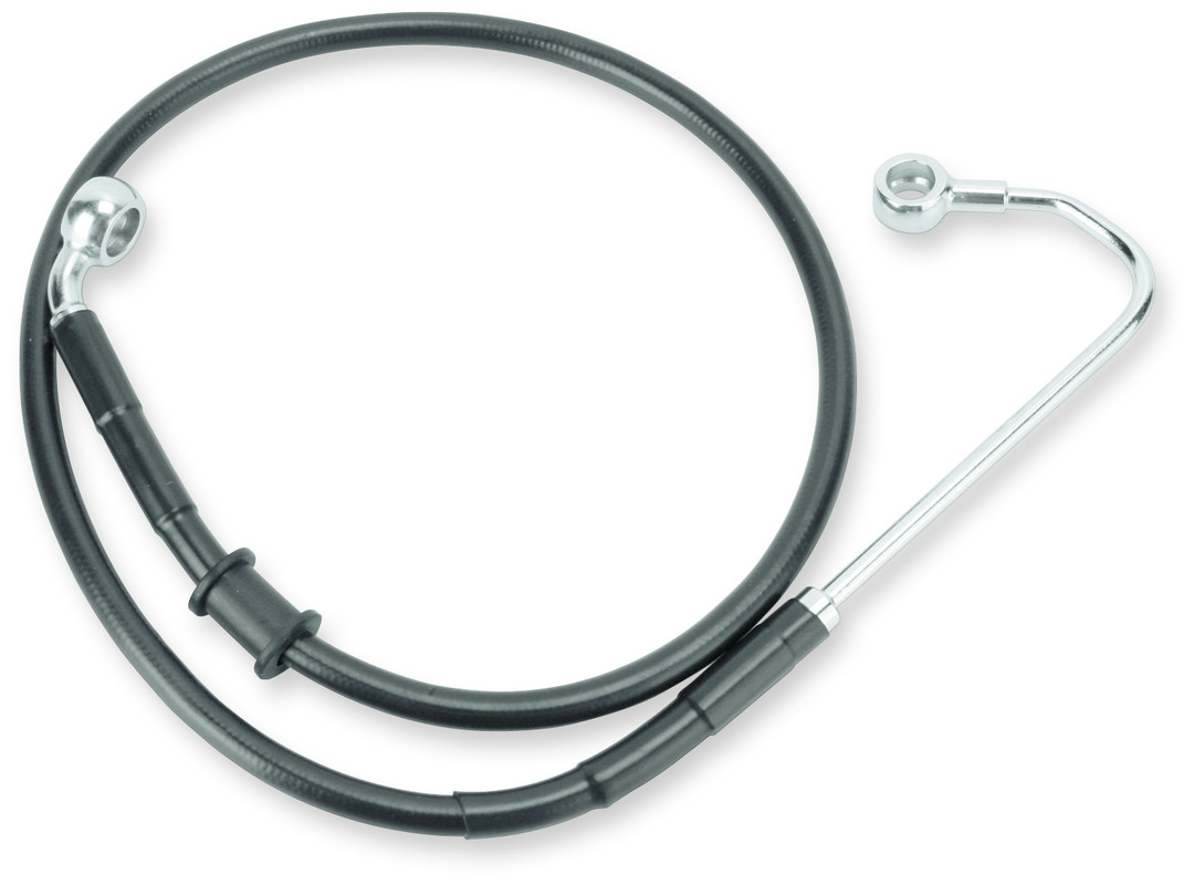 Black Vinyl-Coated Stainless Steel Front Brake Line Kit, +4" Ext