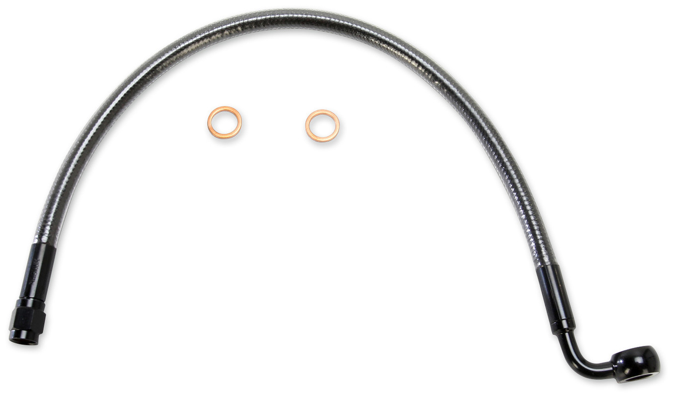 Black Pearl Upper Brake Line, 18", 10mm/90° Banjo