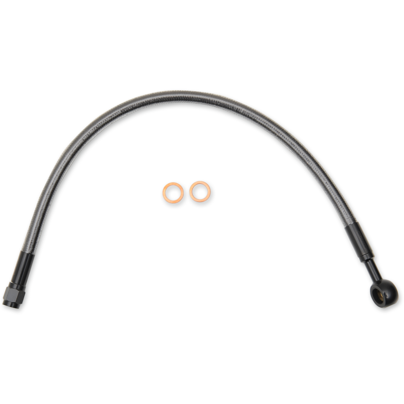 Black Pearl Upper Brake Line, 24", 10mm/180° Banjo
