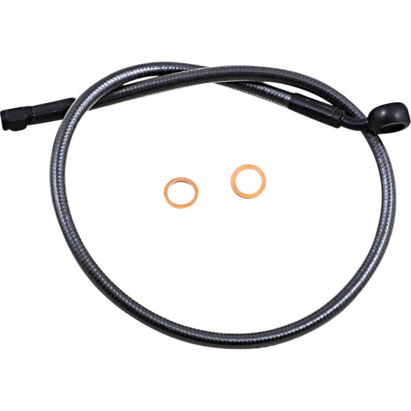 Black Pearl Upper Brake Line, 26", 12mm/35° Banjo